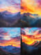 Vibrant Mountain Sunset Pastel Art - Expressive Traditional Pastel Painting for Artistic Decor and Creative Spaces 4
