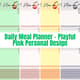 Daily Meal Planner - Playful Pink Personal Design - Vibrant Health & Wellness Planner for Everyday Nutrition and Lifestyle Balance 3