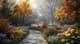 Tranquil Autumn Garden - Serene Landscape Art for Peaceful Home and Office Decor 5