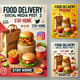 Food Delivery Promo - Stay Home Social Media Post 2 Pic - Versatile Multi-Platform Ad Templates for Food Delivery Campaigns 3