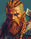 Fierce Viking Warrior Pixel Art - Immersive Pixel Art Portrait for Gamers and Digital Creators 6