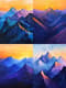 Dramatic Mountain Range Acrylic Art - Bold Acrylic Landscape Painting for Emotional Wall Decor and Artistic Spaces 4