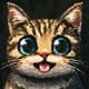 Cartoon Cat Face Pixel Icon - Vibrant Pixel Art Avatars for Creative Digital Projects 6