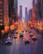 Bustling City Street Impressionist Art - Vibrant Urban Impressionist Painting for Creative Decor and Artistic Projects 1