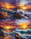 Rocky Sunset Seascape - Serene Coastal Landscape Art for Tranquil Spaces and Creative Decor 5