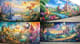 Fantasy World Mural Art - Vibrant Graffiti Mural Design for Urban Spaces and Creative Projects 5