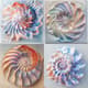 Abstract Seashells - Spiral Organic Curves - Serene Abstract Art for Creative Spaces and Visual Inspiration 1