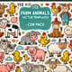 113 Farm Animals Vector Templates - CDR Pack - Versatile Wildlife Illustrations for Designers and Creative Projects 1