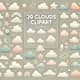 30 Clouds Clipart - Hand-Drawn Nature-Inspired Cloud Illustrations for Creative Projects and Branding 1