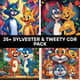 35+ Sylvester & Tweety CDR Pack - Vibrant Cartoon Clipart for Hobbyists and Creative Projects 4