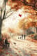 Autumn Park Digital Life Scene - Vibrant Digital Painting for Artistic Expression and Creative Projects 6