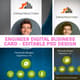 Engineer Digital Business Card - Editable PSD Design - Professional Business Identity Template for Engineers and Tech Professionals 3