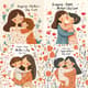 Hugging Happy Mother's Day Card - Warm and Joyful Greeting Design for Heartfelt Celebrations 4