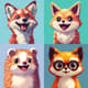 Cheerful Cartoon Animal Pixel Icon - Vibrant Pixel Art Portraits for Creative Projects and Game Design 5
