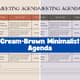 Cream Brown Minimalist Agenda - Clean Professional Meeting & Memo Templates for Business Presentations 1