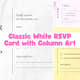 Classic White RSVP Card with Column Art - Elegant Business & Event Invitation Template for Professional Communication 3