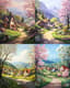 Spring Village Scene - Serene Landscape Art for Relaxing Decor and Inspirational Spaces 1