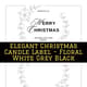 Elegant Christmas Candle Label - Floral White Grey Black - Sophisticated Seasonal Label Template for Festive Candle Branding and Packaging 4