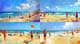 Lively Beach Scene Digital Art - Vibrant Coastal Painting for Creative Decor and Visual Storytelling 3