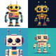 Cheerful Robot Pixel Avatar - Vibrant Pixel Art Icons for Digital Creators and Game Developers 3