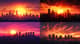 City Skyline Sunset - Vibrant Landscape Art Capturing Golden Hour Urban Views for Creative Projects 4