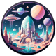 Moonwalk Squad Sticker Pack - Futuristic Space Alien & UFO Decals for Creative Designers and Digital Storytelling 3