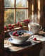Rustic Breakfast Still Life Scene - Classic Painting for Timeless Home Decor and Art Enthusiasts 1
