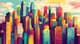 Bright Cityscape - Stylized Pop Urban Scene - Vibrant Pop Art Wall Decor for Modern Spaces and Creative Interiors 6