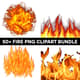 50+ Fire PNG Clipart Bundle - Vibrant Nature & Landscape Flames for Creative Projects and Digital Design 3