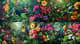 Exotic Garden Blooms - Vibrant Tropical Landscape Art for Creative and Commercial Use 5