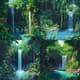 Lush Jungle Pixel Scene with Waterfalls - Vibrant Pixel Art Landscape for Game Developers and Digital Creators 6