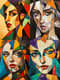 Earthy Cubist Portrait of a Woman with Intersections - Contemporary Cubist Portrait Art for Studio Creatives and Collectors 4