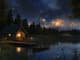 Peaceful Lakeside Cabin Pixel Scene - Serene Pixel Art for Game Developers and Digital Creators 1