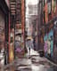 Moody Urban Alleyway - Atmospheric Urban Landscape Art for Contemporary Creative Projects 6