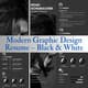 Modern Graphic Design Resume Black White - Sleek Professional Portfolio & Cover Letter Templates for Creative Careers 3