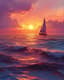 Ocean Sunset Calm - Serene Landscape Art for Tranquil Spaces and Creative Decor 5