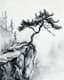 Ancient Pine Tree Ink Artwork - Timeless Ink Painting for Elegant Decor and Artistic Inspiration 6