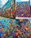 Street Festival Mural - Vibrant Urban Graffiti Art for Creative Spaces and Public Events 4