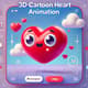 3D Cartoon Heart Animation - Playful 3D Motion Graphic Elements for Creative Video Projects and Digital Storytelling 1
