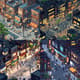 Bustling Urban Street Pixel Scene - Vibrant Isometric Pixel Art for Creative Projects and Game Design 1