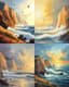 Summer Coastal Cliffs - Serene Landscape Art for Tranquil Nature Scenes and Creative Decor 1