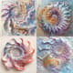 Abstract Seashells - Spiral Organic Curves - Serene Abstract Art for Creative Spaces and Visual Inspiration 3