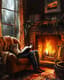 Cozy Living Room Digital Scene - Warm, Inviting Digital Painting for Interior Design and Creative Projects 5
