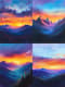 Vibrant Mountain Sunset Pastel Art - Expressive Traditional Pastel Painting for Artistic Decor and Creative Spaces 6