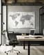 Minimalist World Map - Global Perspective Artwork - Elegant Office Wall Art for Professional Spaces and Creative Environments 6