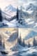 Winter Mountain Scene - Serene Snowy Mountain Landscape Art for Calm and Inspiring Visual Spaces 3