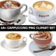 64+ Cappuccino PNG Clipart Set - Premium Hand-Drawn Coffee Illustrations for Creative Food & Beverage Projects 4