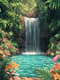 Cascading Waterfall - Vibrant Tropical Landscape Art for Inspiring Decor and Creative Projects 6