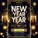 New Year Party Flyer & Event Ticket Template - Premium Night Theme - Sleek Editable Marketing Designs for Event Planners & Brands 1