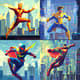 Superhero Pixel Art in Dynamic Pose - Vibrant Pixel Characters for Game Developers and Digital Creators 3